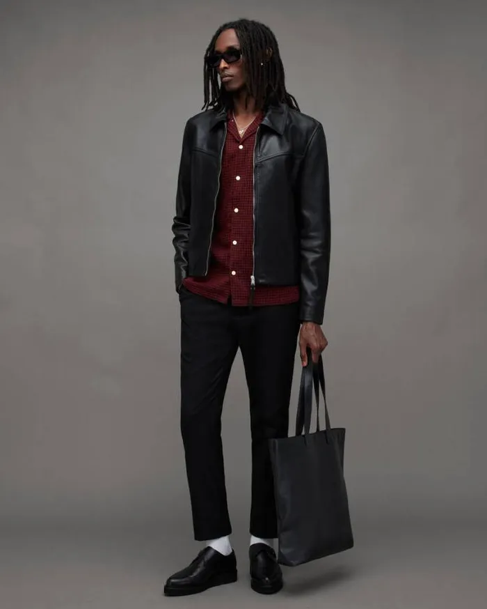 Glendale Checked Ramskull Shirt Mars Red Men AllSaints Shirts