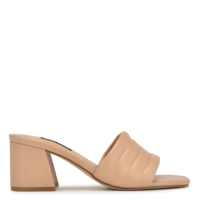 Glenra Heeled Slide Sandals Light Pink Women Nine West Low Heel
