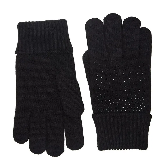 Gloves Women Moda In Pelle Praticioglove Black Textile