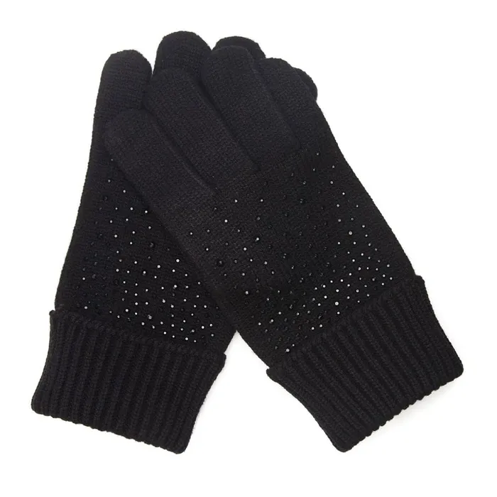Gloves Women Moda In Pelle Praticioglove Black Textile Gloves Women Moda In Pelle Praticioglove Black Textile