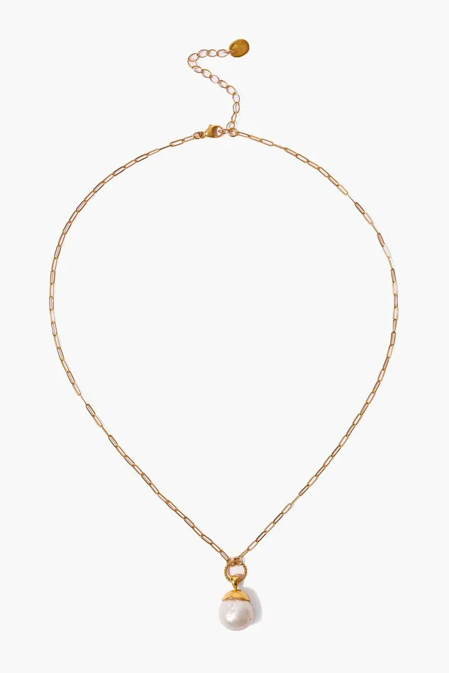 Gold Dipped Pearl Pendant Necklace Women Chan Luu Necklaces
