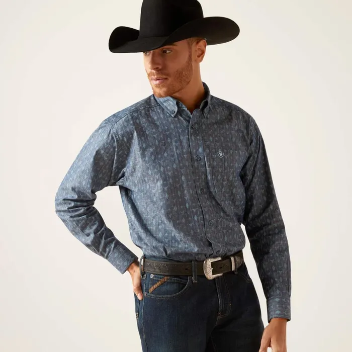 Graham Classic Fit Shirt Blue Men Ariat Button Down Shirts