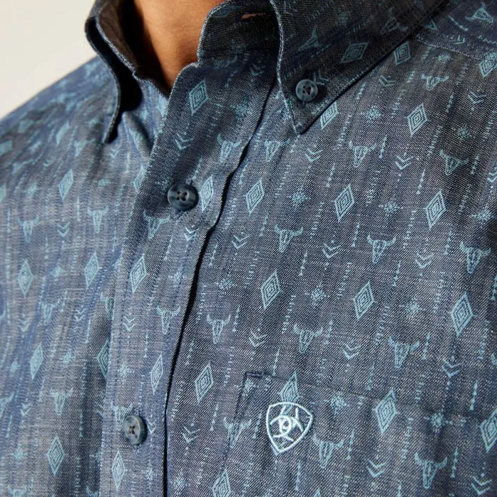 Graham Classic Fit Shirt Blue Men Ariat Button Down Shirts Graham Classic Fit Shirt Blue Men Ariat Button Down Shirts