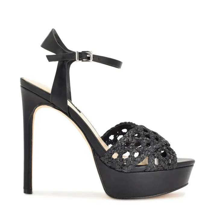 Grecia Platform Sandals Black Women Nine West Platforms