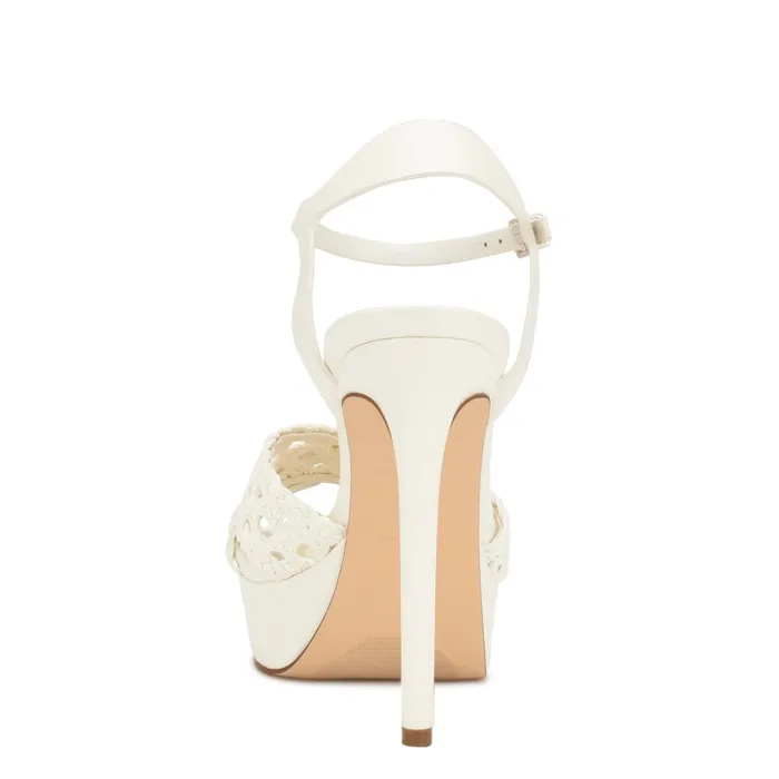 Grecia Platform Sandals White Women Nine West Heeled Grecia Platform Sandals White Women Nine West Heeled