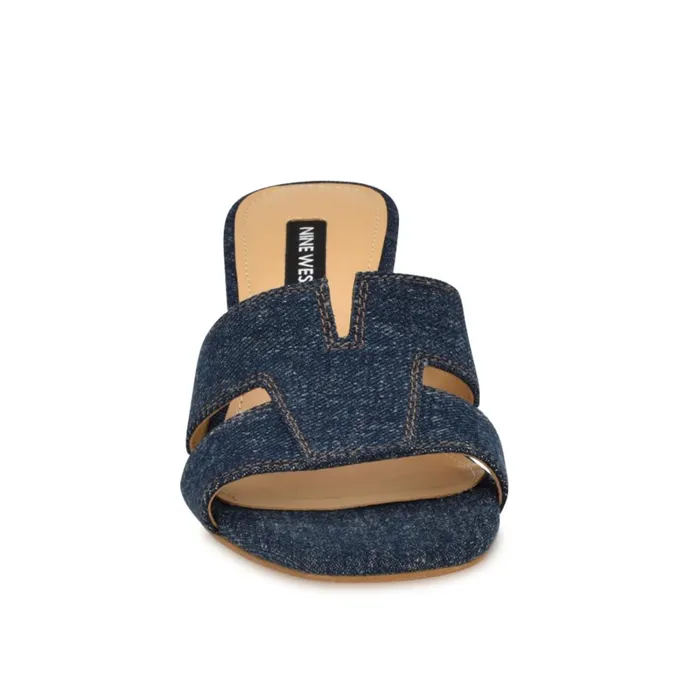 Griselda Block Heel Sandals Denim Women Nine West Heeled Griselda Block Heel Sandals Denim Women Nine West Heeled