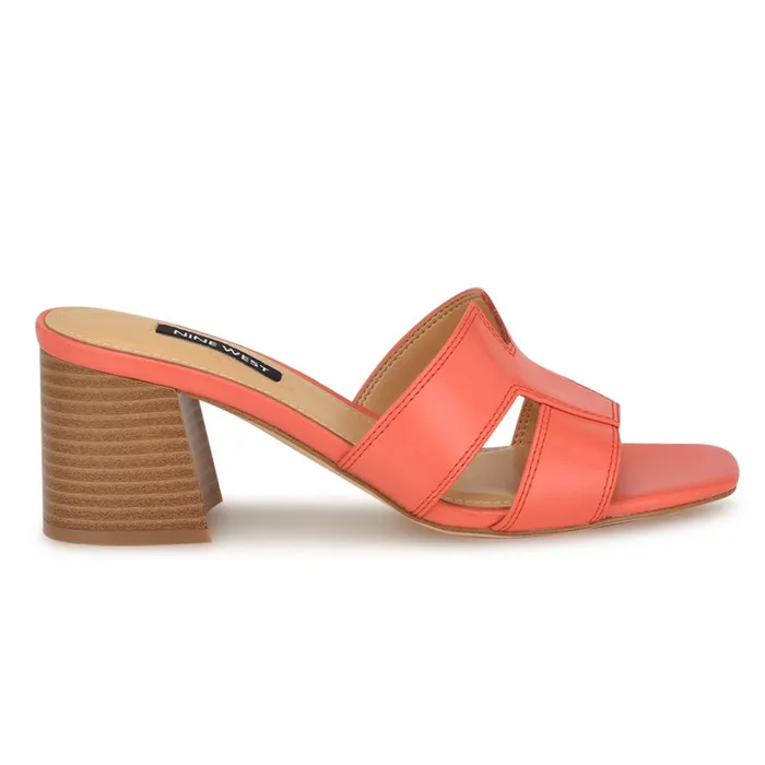 Griselda Block Heel Sandals Orange Women Nine West Heeled