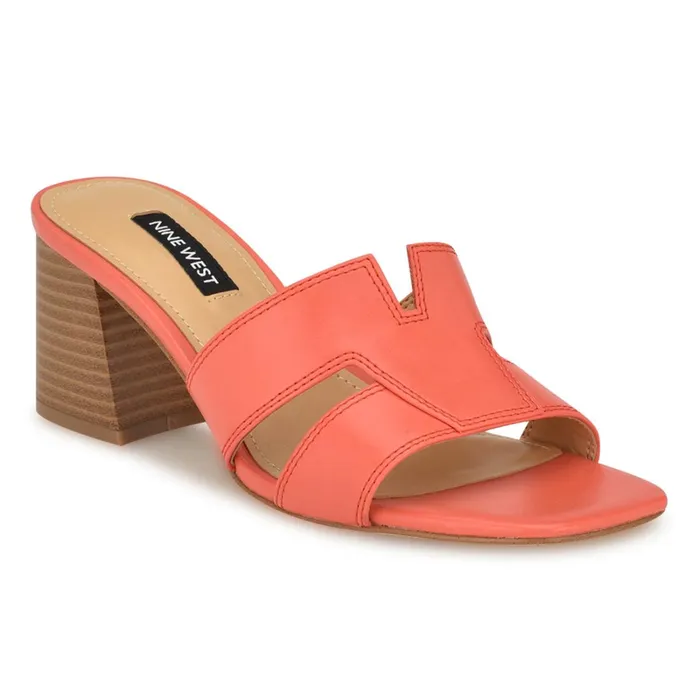 Griselda Block Heel Sandals Orange Women Nine West Heeled Griselda Block Heel Sandals Orange Women Nine West Heeled