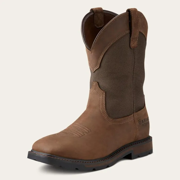 Groundbreaker Wide Square Toe Waterproof Steel Toe Work Boot Palm Brown Men Ariat Work Boots Groundbreaker Wide Square Toe Waterproof Steel Toe Work Boot Palm Brown Men Ariat Work Boots