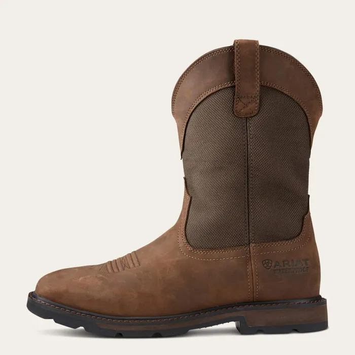 Groundbreaker Wide Square Toe Waterproof Steel Toe Work Boot Palm Brown Men Ariat Work Boots Groundbreaker Wide Square Toe Waterproof Steel Toe Work Boot Palm Brown Men Ariat Work Boots