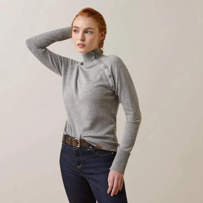 Half Moon Bay Sweater Heather Grey Women Ariat Sweaters and Cardigans