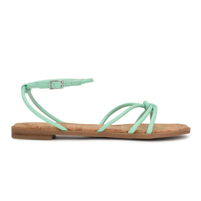 Hanklee Ankle Strap Flat Sandals Mint Green Women Nine West Flats
