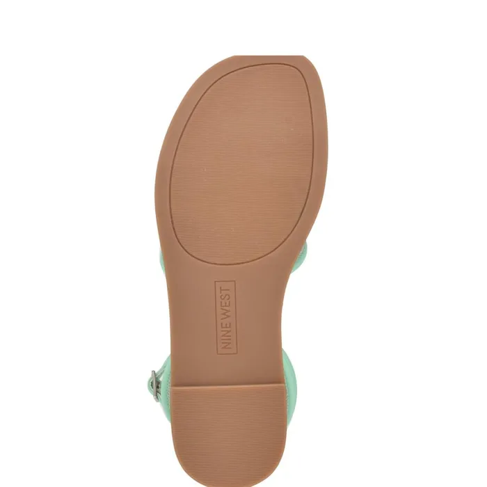 Hanklee Ankle Strap Flat Sandals Mint Green Women Nine West Flats Hanklee Ankle Strap Flat Sandals Mint Green Women Nine West Flats