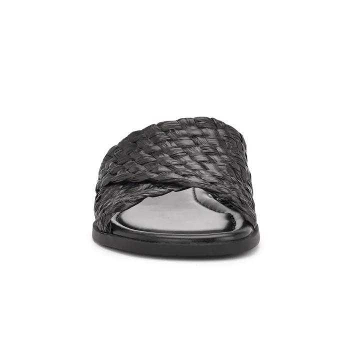 Havah Flat Slide Sandals Black Women Nine West Low Heel Havah Flat Slide Sandals Black Women Nine West Low Heel
