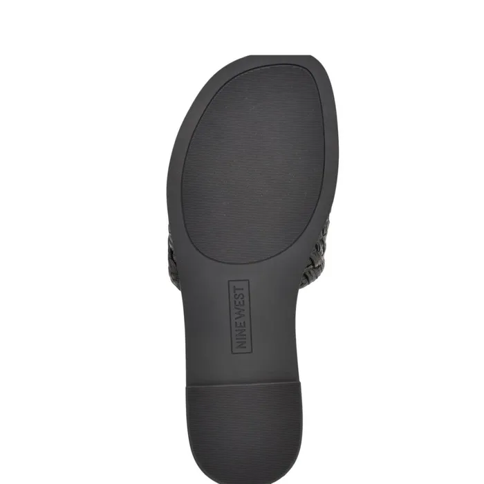 Havah Flat Slide Sandals Black Women Nine West Low Heel Havah Flat Slide Sandals Black Women Nine West Low Heel