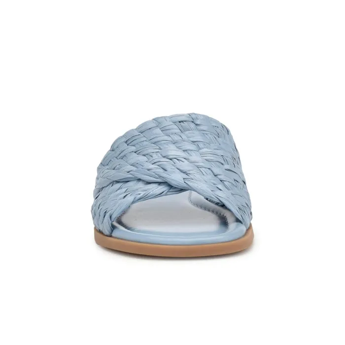 Havah Flat Slide Sandals Mist Blue Women Nine West Sandals Havah Flat Slide Sandals Mist Blue Women Nine West Sandals