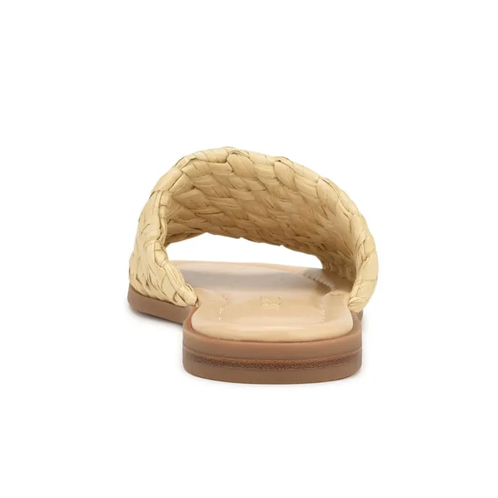Havah Flat Slide Sandals Natural Women Nine West Flats Havah Flat Slide Sandals Natural Women Nine West Flats
