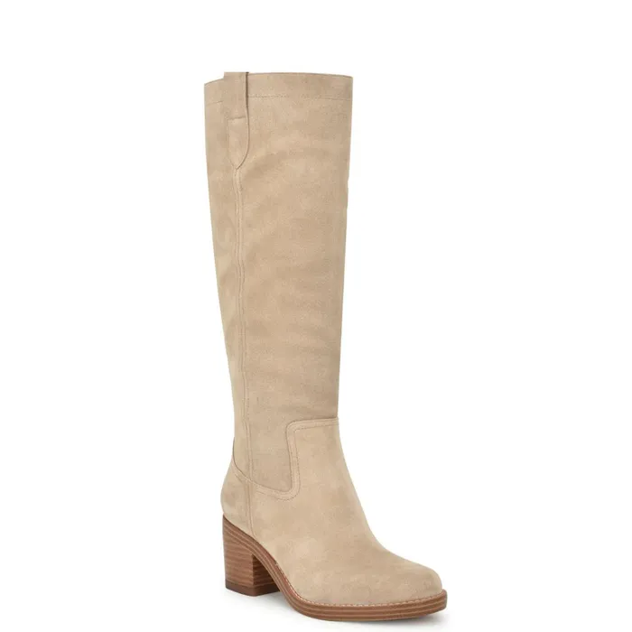 Hecee Block Heel Tailored Boots Tan Suede Women Nine West Boots and Booties Hecee Block Heel Tailored Boots Tan Suede Women Nine West Boots and Booties
