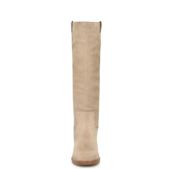 Hecee Block Heel Tailored Boots Tan Suede Women Nine West Boots and Booties Hecee Block Heel Tailored Boots Tan Suede Women Nine West Boots and Booties