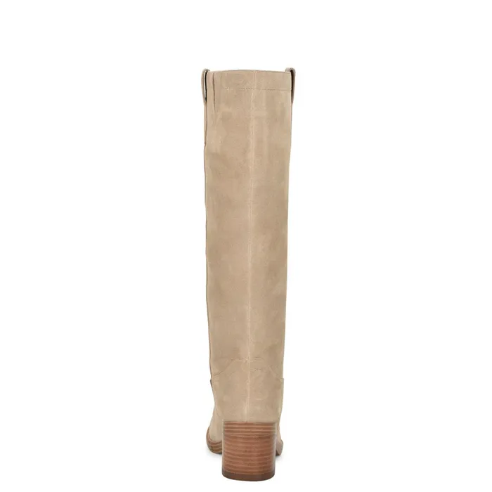 Hecee Block Heel Tailored Boots Tan Suede Women Nine West Boots and Booties Hecee Block Heel Tailored Boots Tan Suede Women Nine West Boots and Booties