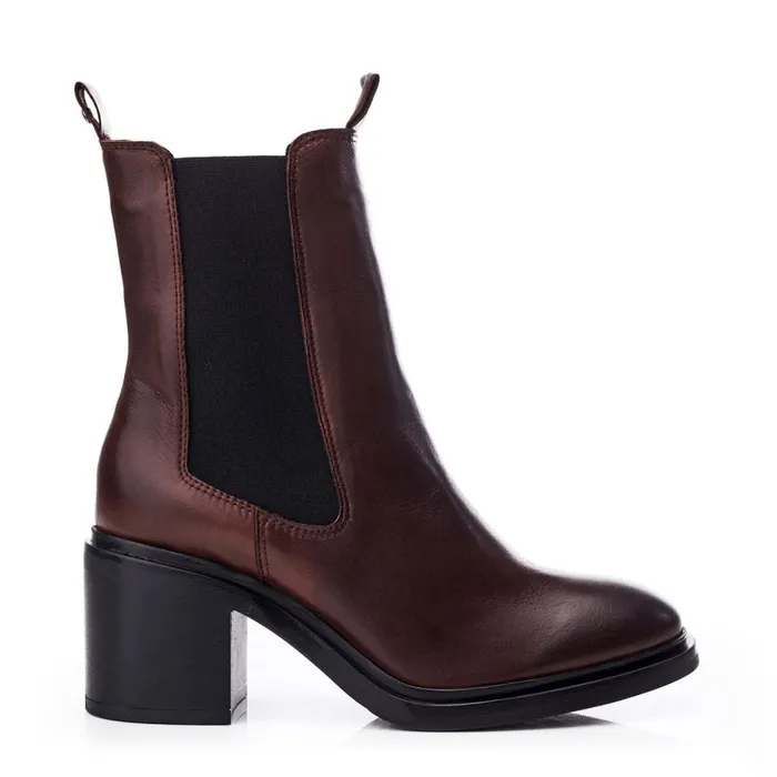 Heeled And Wedge Boots Women Moda In Pelle Blissie Dark Brown Leather