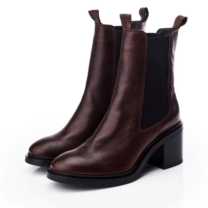 Heeled And Wedge Boots Women Moda In Pelle Blissie Dark Brown Leather