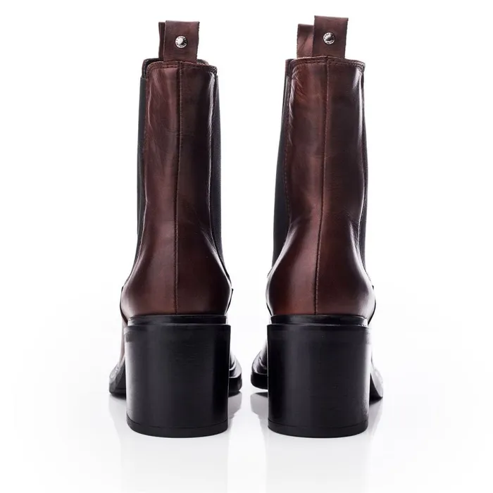 Heeled And Wedge Boots Women Moda In Pelle Blissie Dark Brown Leather