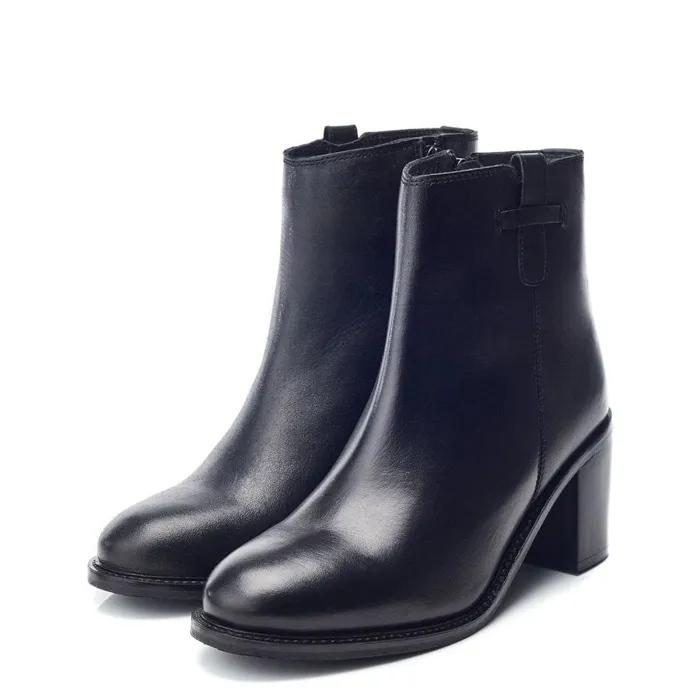 Heeled And Wedge Boots Women Moda In Pelle Bsoleful BHermoine Black Leather