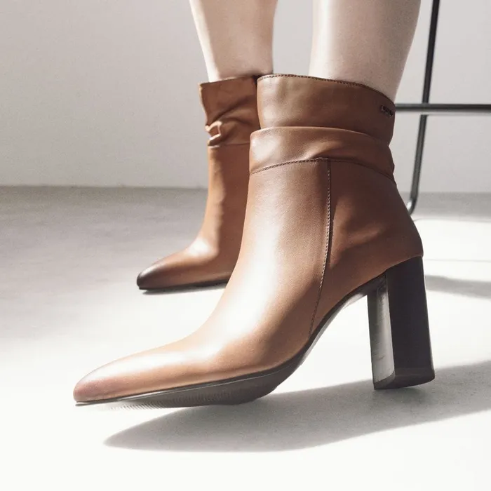 Heeled And Wedge Boots Women Moda In Pelle Bsoleful BPromi Tan Leather