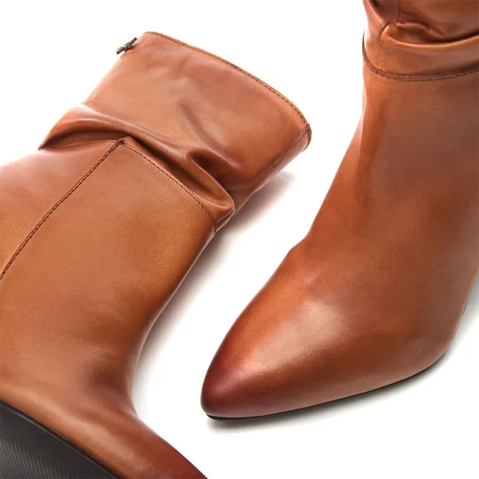 Heeled And Wedge Boots Women Moda In Pelle Bsoleful BPromi Tan Leather