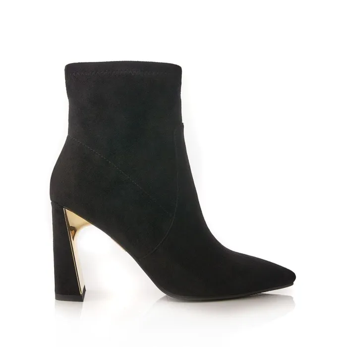 Heeled And Wedge Boots Women Moda In Pelle Lemmie Black Alcantara