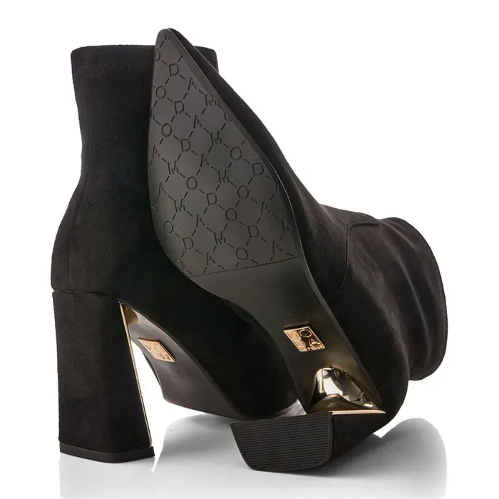 Heeled And Wedge Boots Women Moda In Pelle Lemmie Black Alcantara