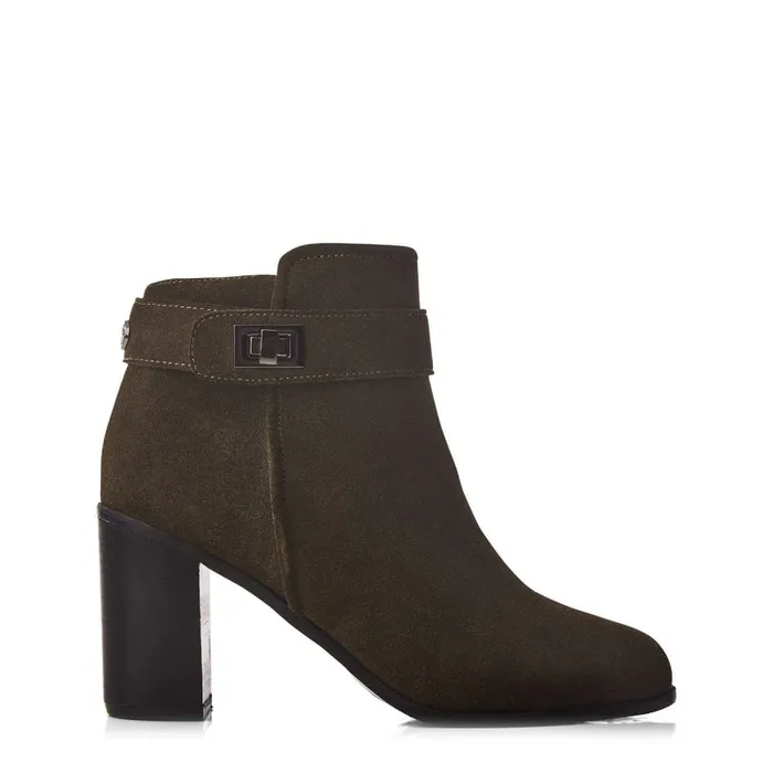 Heeled And Wedge Boots Women Moda In Pelle Maricella Khaki Suede