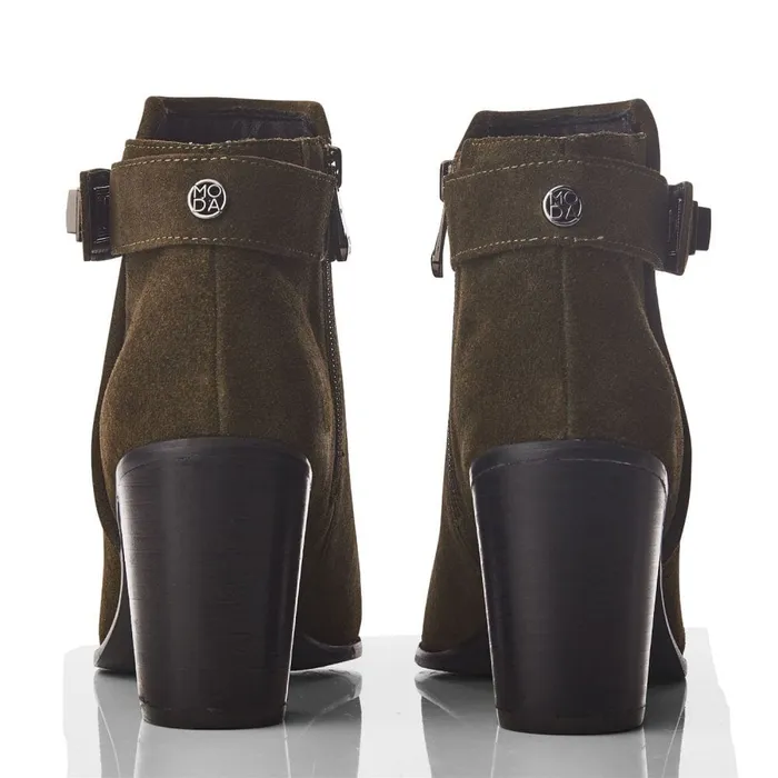 Heeled And Wedge Boots Women Moda In Pelle Maricella Khaki Suede