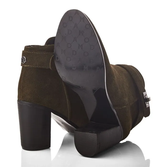 Heeled And Wedge Boots Women Moda In Pelle Maricella Khaki Suede