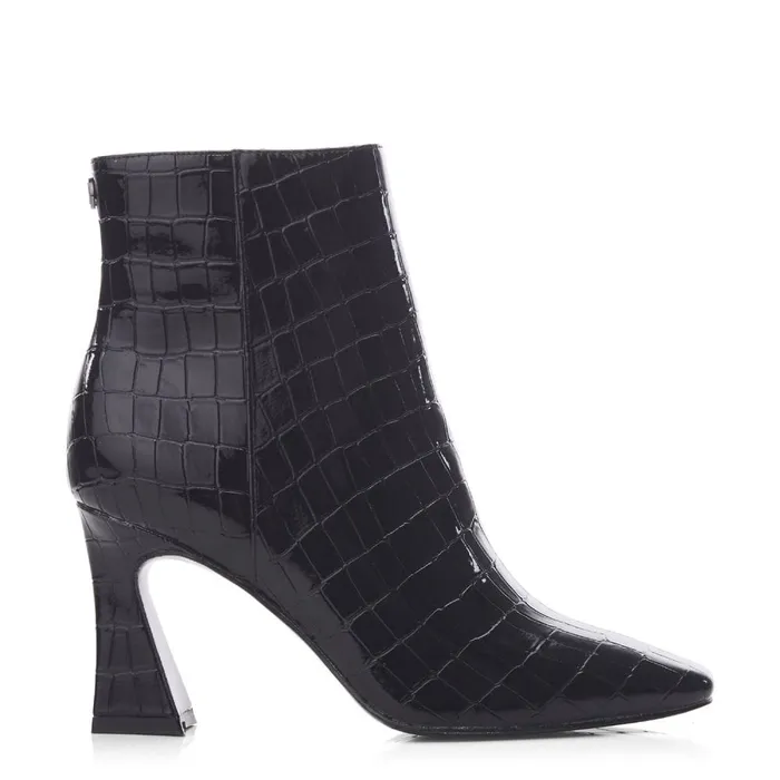 Heeled And Wedge Boots Women Moda In Pelle Milley Black Patent