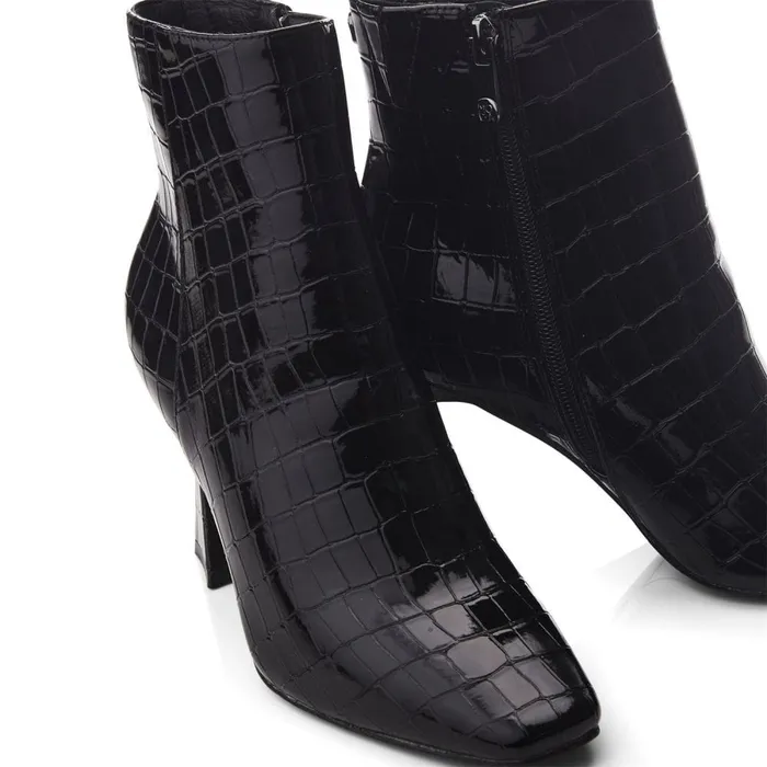 Heeled And Wedge Boots Women Moda In Pelle Milley Black Patent