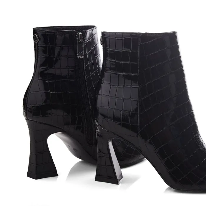 Heeled And Wedge Boots Women Moda In Pelle Milley Black Patent