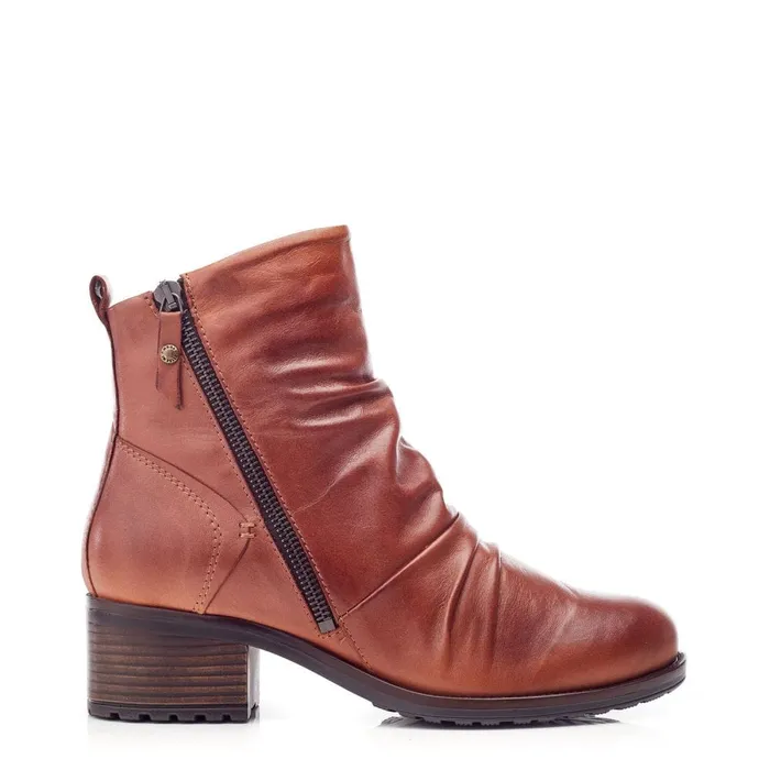 Heeled And Wedge Boots Women Moda In Pelle Onika Tan Leather
