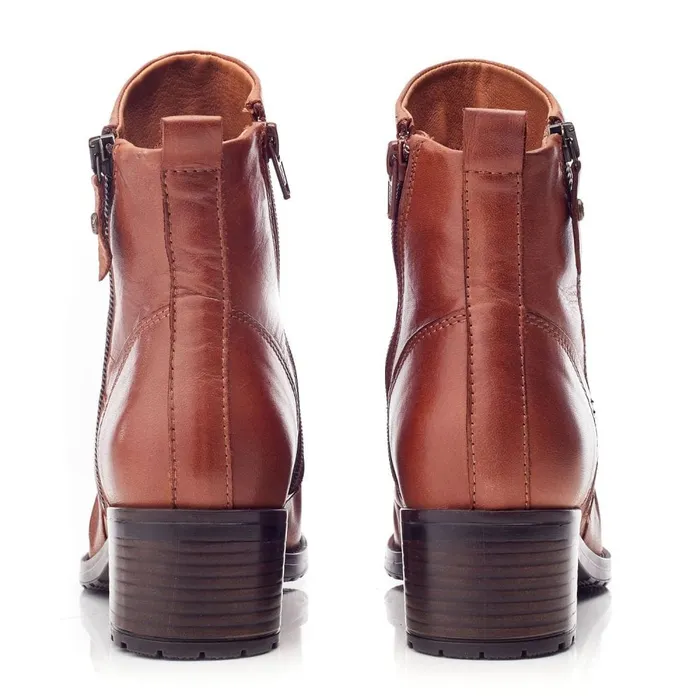 Heeled And Wedge Boots Women Moda In Pelle Onika Tan Leather