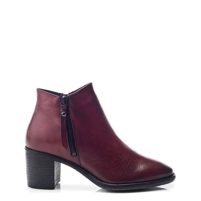 Heeled And Wedge Boots Women Moda In Pelle Orpie Burgundy Leather
