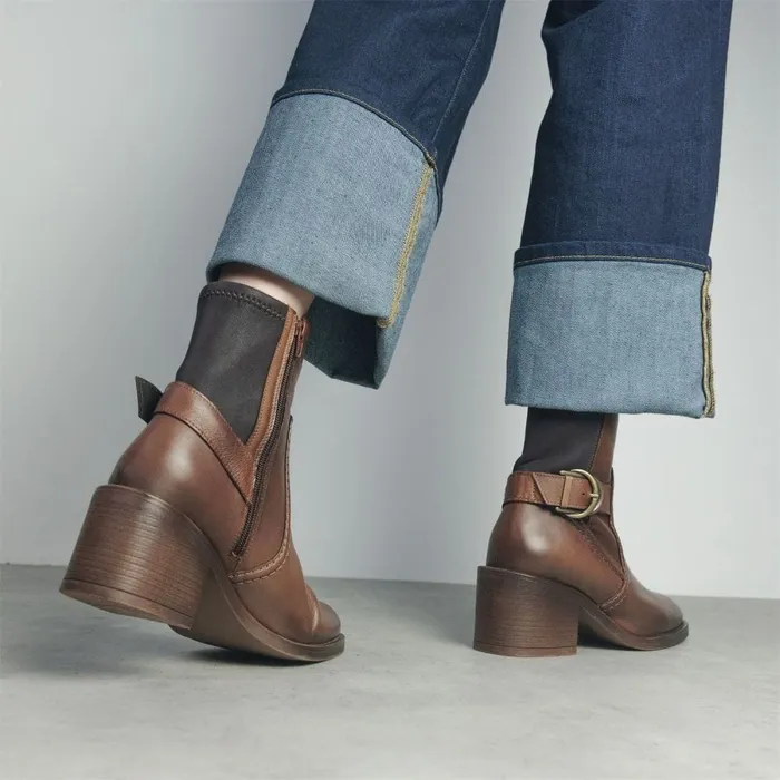 Heeled And Wedge Boots Women Moda In Pelle Paris Tan Leather