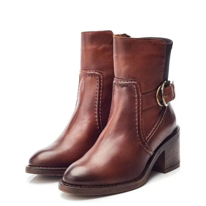 Heeled And Wedge Boots Women Moda In Pelle Paris Tan Leather