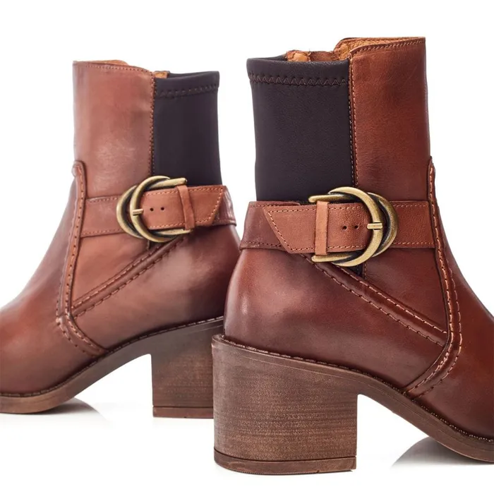 Heeled And Wedge Boots Women Moda In Pelle Paris Tan Leather