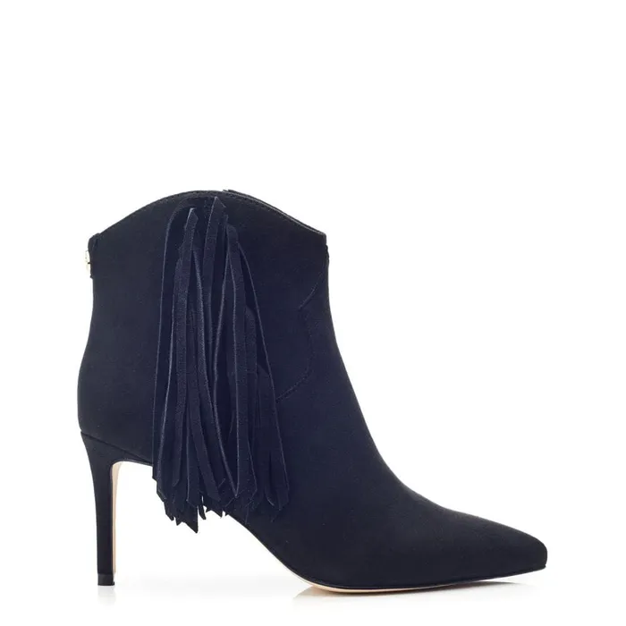 Heeled And Wedge Boots Women Moda In Pelle Qianna Black Alcantara