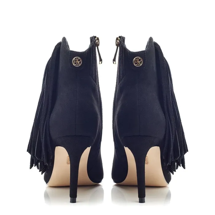 Heeled And Wedge Boots Women Moda In Pelle Qianna Black Alcantara