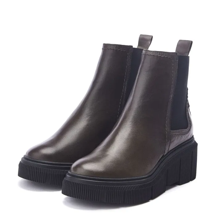 Heeled And Wedge Boots Women Moda In Pelle Shoon Sh Otago Olive Leather