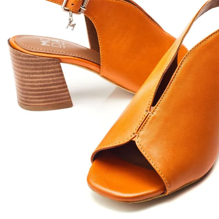 Heeled Sandals Women Moda In Pelle Lonnia Orange Leather