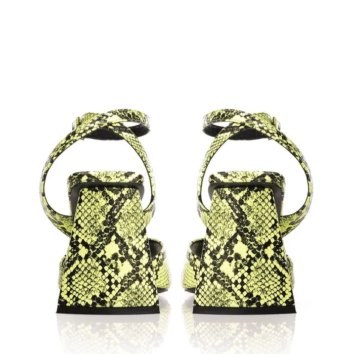 Heeled Sandals Women Moda In Pelle M By Moda Maizie Yellow Snake Print
