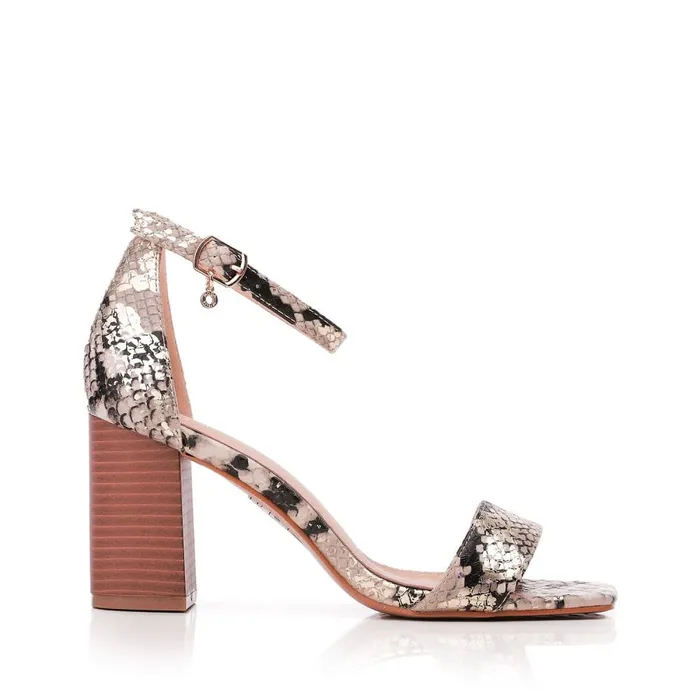 Heeled Sandals Women Moda In Pelle Meesha Off White Snake Print